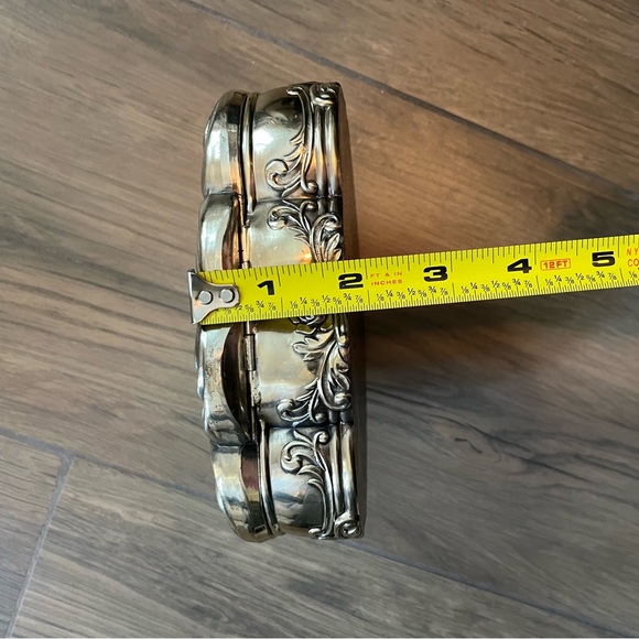 Vintage Eleanor Claire silver plated hinged trinket jewelry box - Picture 8 of 16